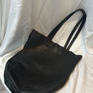 ⚡️ sold ⚡️ Baggu Black Leather Tote Bag